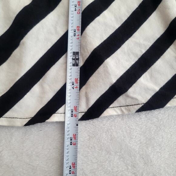 Lane Bryant 16 Black White Striped Maxi A Line Stretch Skirt Beatnik Vaudeville - Picture 6 of 6